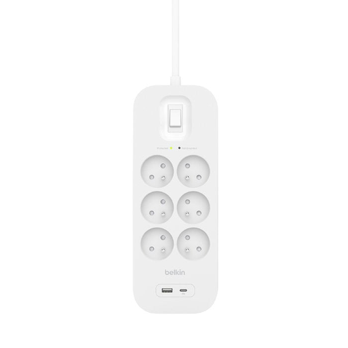 Belkin 2m, 6-Portowa Listwa + 1xusb-A 1xusb-C 650j