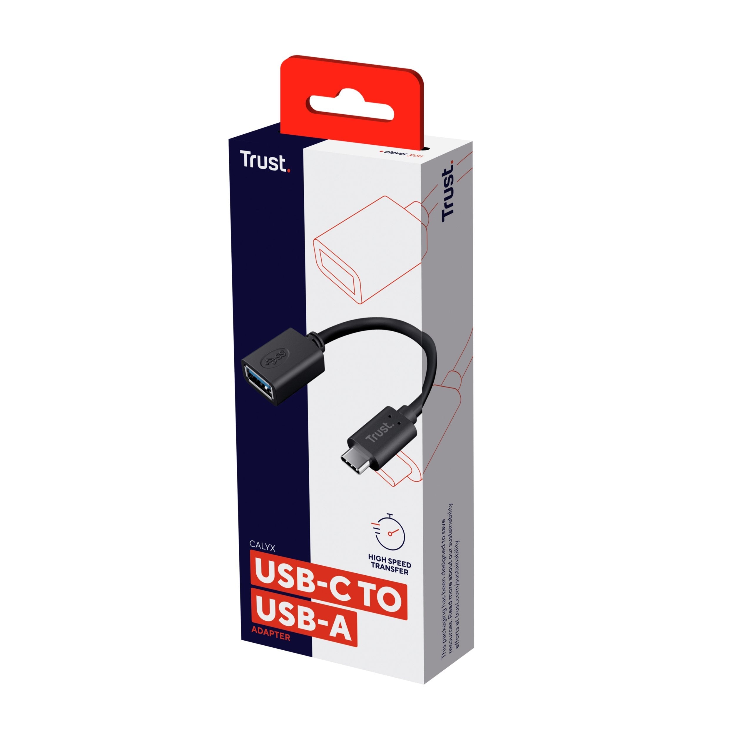 Conversor Trust 20967 Usb Tipo-C Macho Usb Hembra 9cm Negro