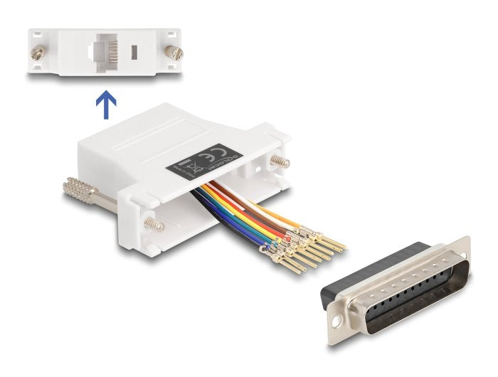 Delock D-Sub 25 Pin Stecker Zu Rj45 Buchse Montagesatz Weiss
