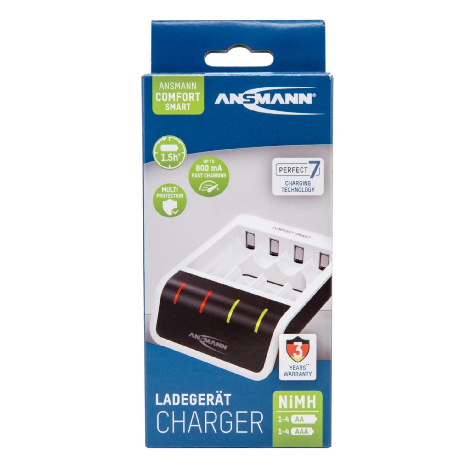 Cargador Ansmann Comfort Smart Entrada Usb Para 1-4 Nimh