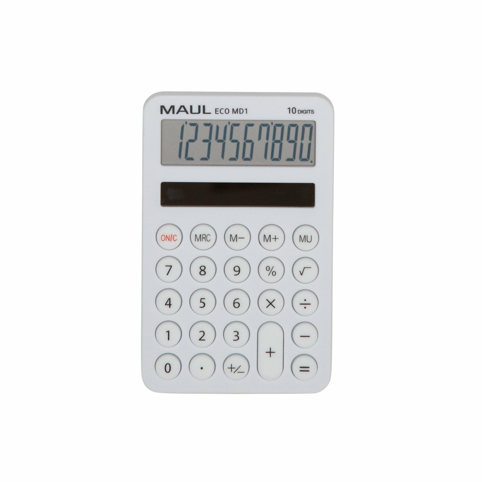 Maul Calculadora Eco Md 1  Calculadora Solar Con 10 Dígitos Y 5 Funciones  Calculadora De Bolsillo De Plástico 60% Reciclado  Calculadora De Escritorio Para Oficina O Escuela  Ángel Azul/Uz116