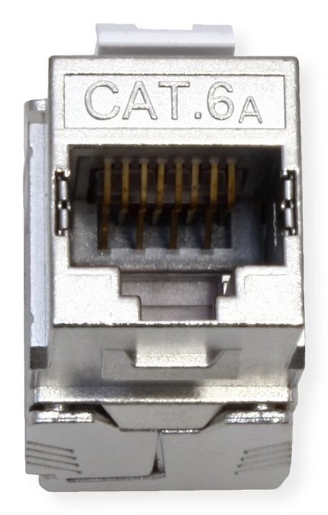 Roline Cat.6a (Class Ea) Keystone, Rj-45, Geschirmt, Werkzeuglos, Ghmt, Silberfarben