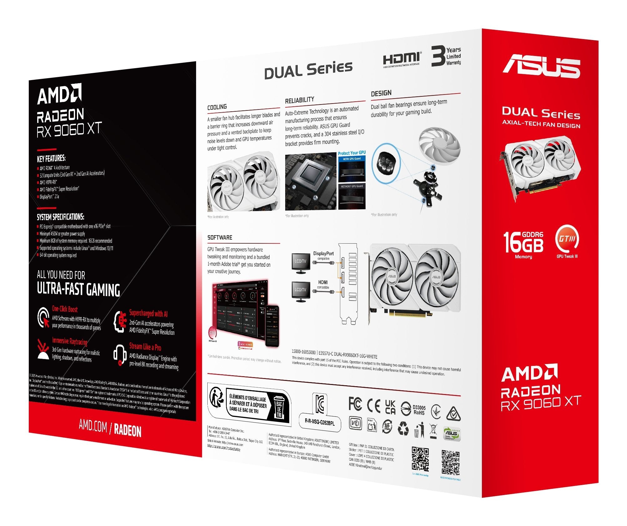 Rx 9060 Xt 16gb Asus Dual Gddr6 Blanco