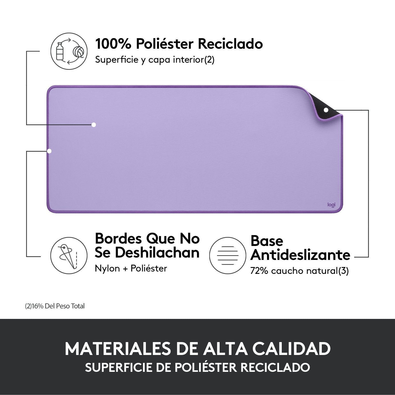 Logitech Alfombrilla Extra-Grande Para Raton Morado