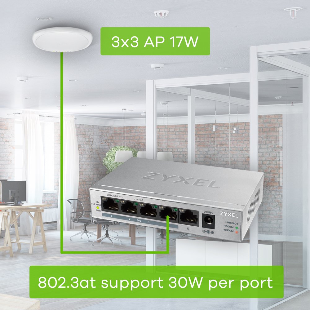 Zyxel Switch  5x Gs1005 Poe+