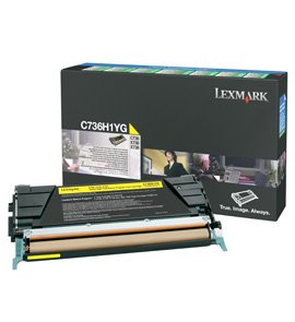 Lexmark C-736, X-736 738 Toner Amarillo Alto Rendimiento C736h1yg