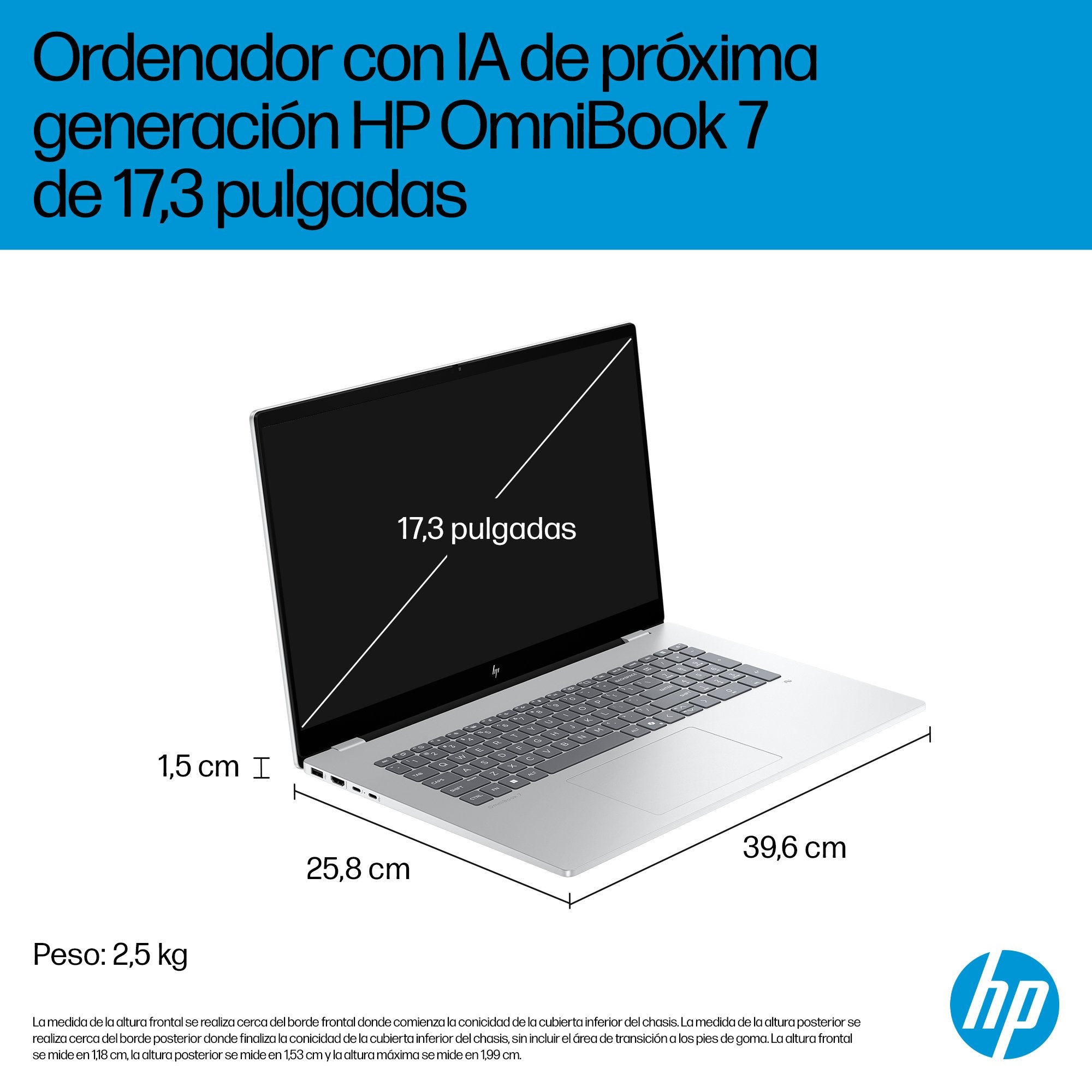 Portátil Hp Omnibook 7 Ia 17 Dc0001nsx U5 226v 16gb Ssd 1tb 17.3 " Fhd W11h