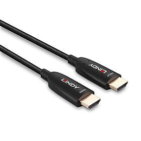 Cable Lindy  Fibra Óptica Híbrido Hdmi 2.1 8k60 Negro, 10 Metros, Cable Aoc 38510
