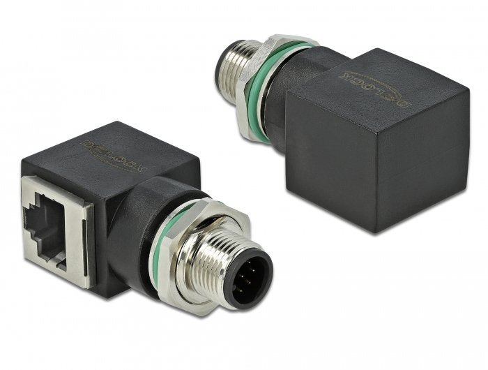 Delock Netzwerkadapter M12 A-Kodiert 8 Pin Stecker Zu Rj45 Buchse