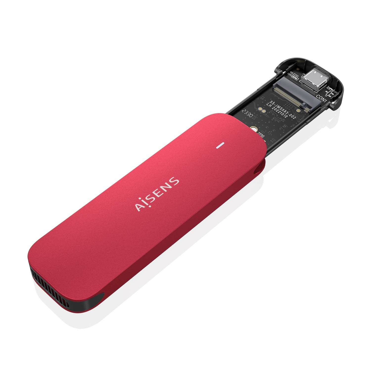 Aisens Caja Externa Para Disco Ssd M.2 Nvme Usb 3.2 Sin Tornillos Asm2-027red