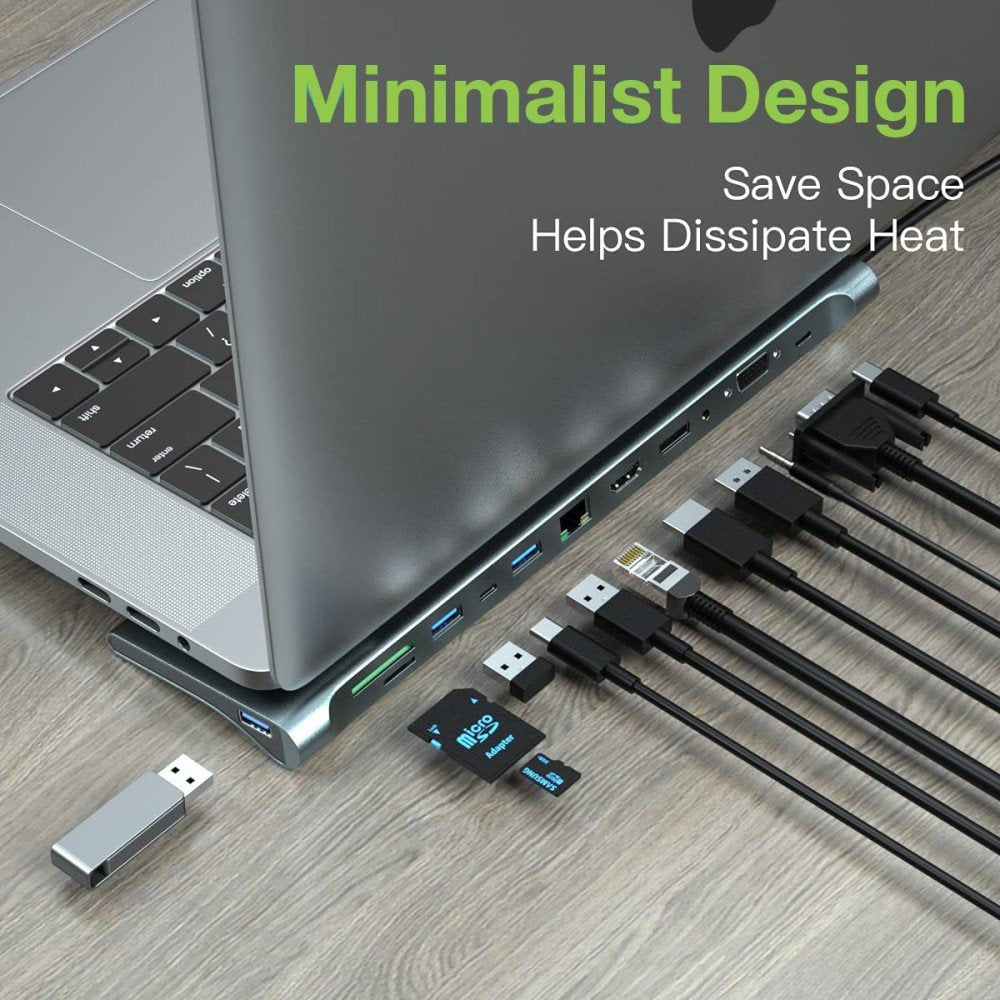 EAN 8059018365368 - Techly IUSB31C-DOCK12DPHD base para portátil y replicador de puertos Alámbrico USB 3.2 Gen 1 (3.1 Gen 1)  imagen 4