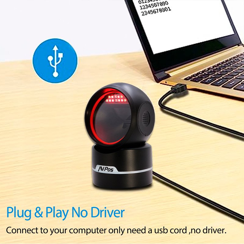 Avpos Avp-M680-2d Lector De Codigos De Sobremesa - Escaneo Automatico - Lectura De Codigos 1d, 2d Y Qr - Usb Y Serie -