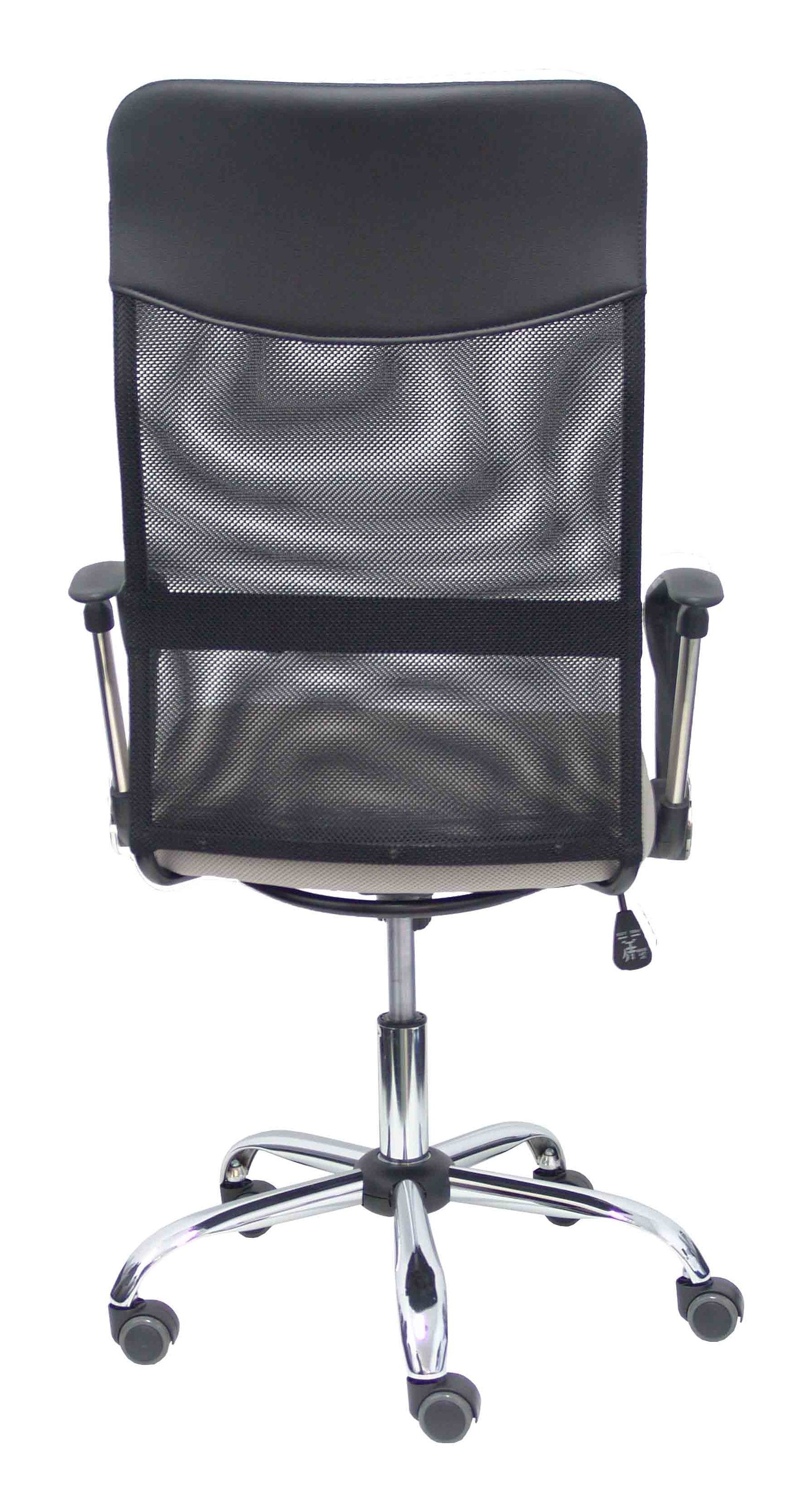 Silla Gontar Respaldo Malla Negro Asiento Gris Cla