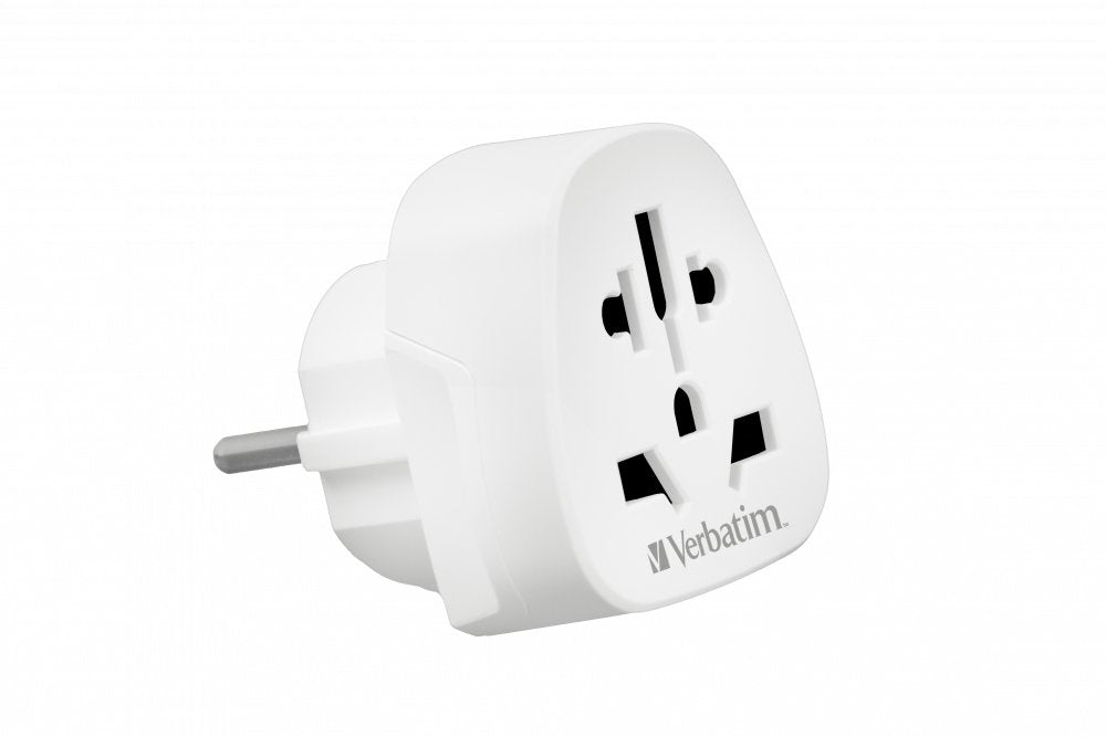 Verbatim World To Europe Travel Adapter Plug White Wteu-02 49549