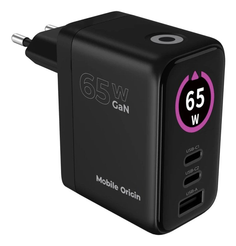 Mobile Origin 65w Gan Charger Pw20 2x Usb-C + Usb-A