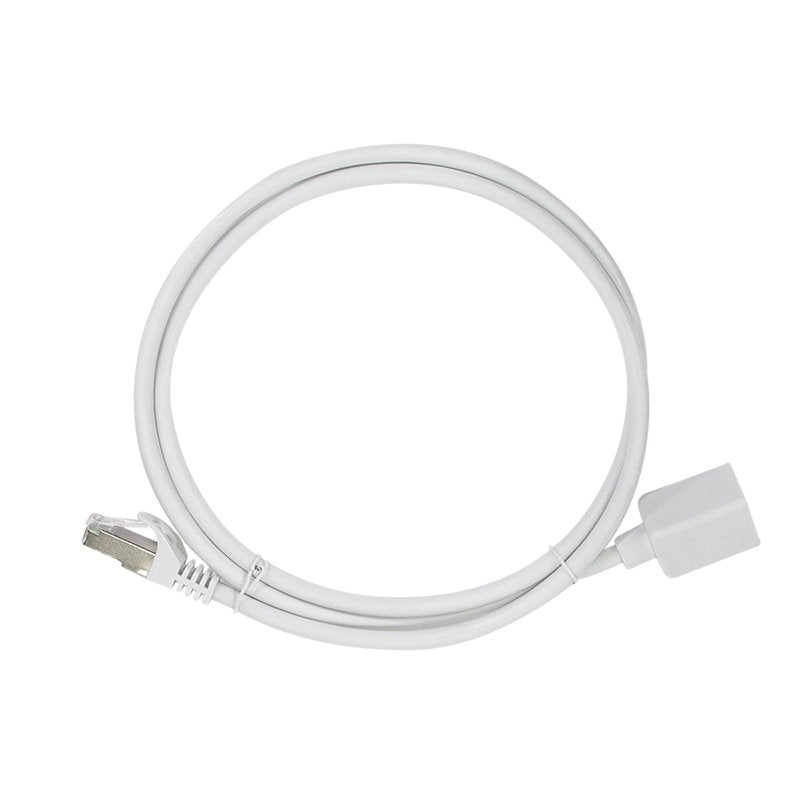 Latiguillo Cat 6a, S/Ftp,  1.00 M, Blanco, Macho-Hembra Cu Lszh