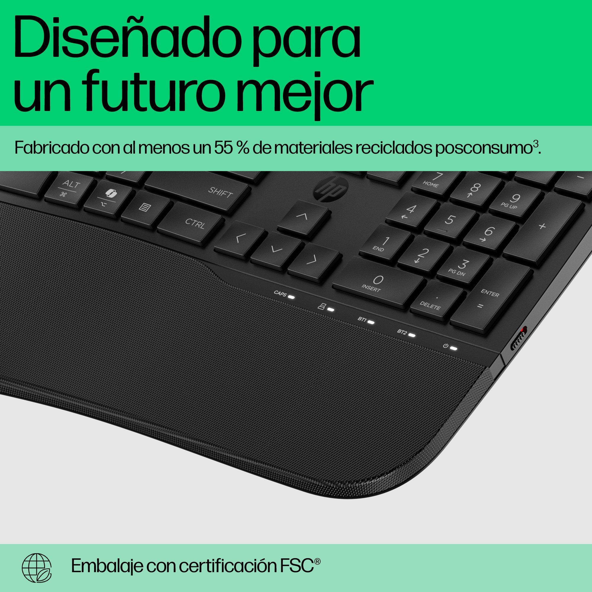 EAN 197498231747 - HP 680 Comfort Dual-Mode Keyboard teclado Hogar RF Wireless + Bluetooth Negro imagen 6