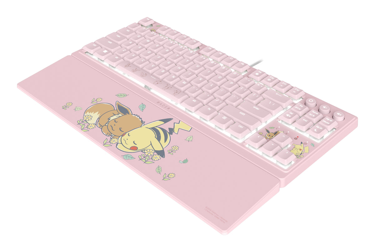 Razer Ornata V3 Tenkeyless  Pikachu & Eevee Edition Teclado Juego Usb Rosa