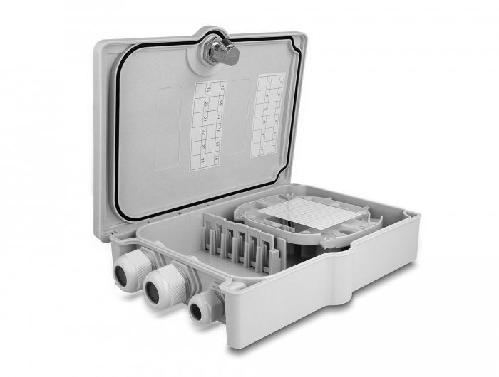 Lwl Verteilerbox Für Innen- Und Aussenbereich Ip55 Wasserfest Abschliessbar 6 Port Grau