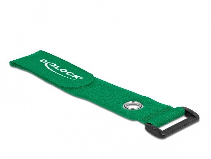Delock Klett-Cablebinder Mit Schlaufe Und Befestigungsöse L 280 X B 38 Mm Grün 3 Stück