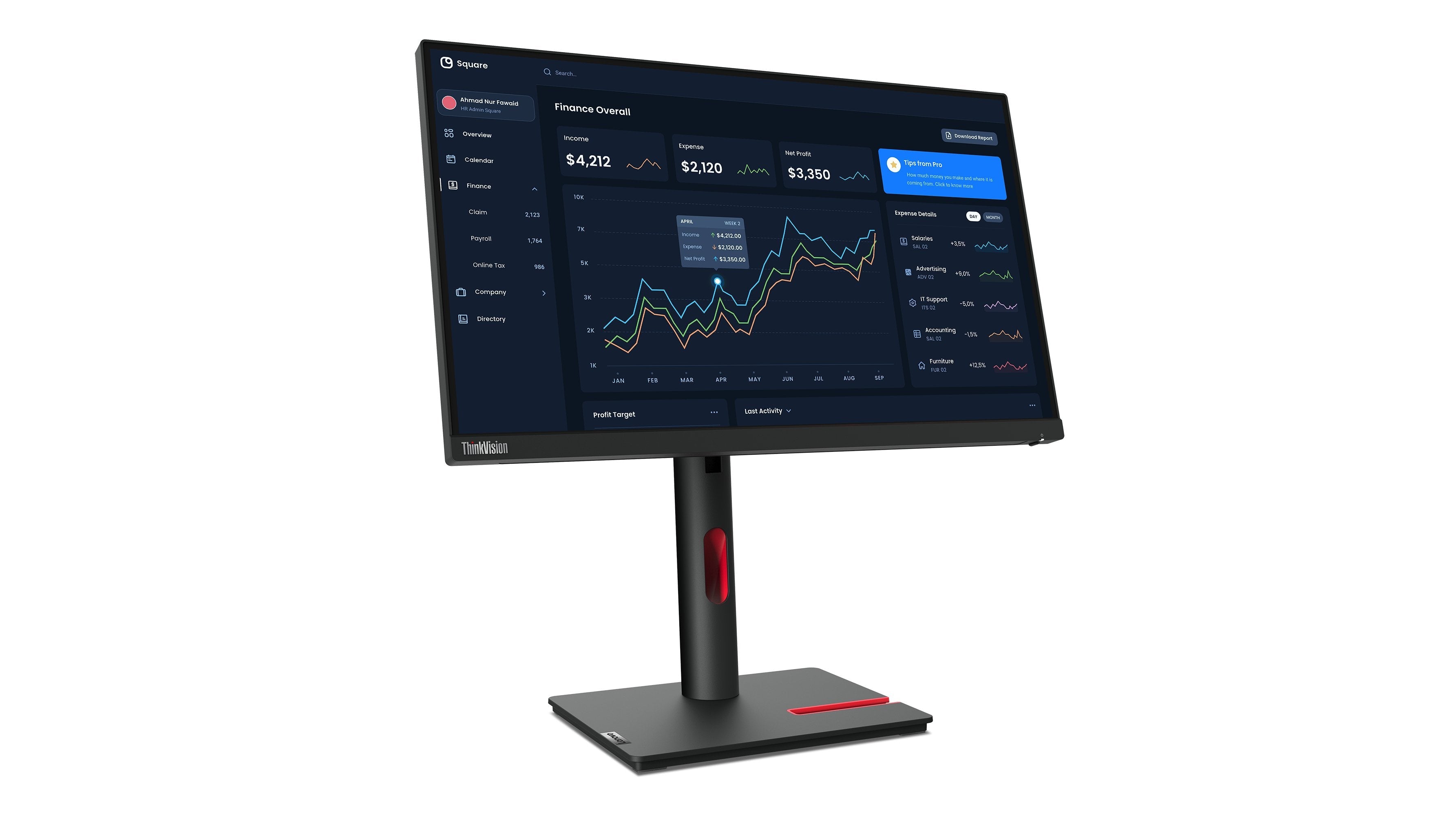 EAN 0196380286032 - Lenovo ThinkVision T22i-30 LED display 54,6 cm (21.5") 1920 x 1080 Pixeles Full HD Negro imagen 6