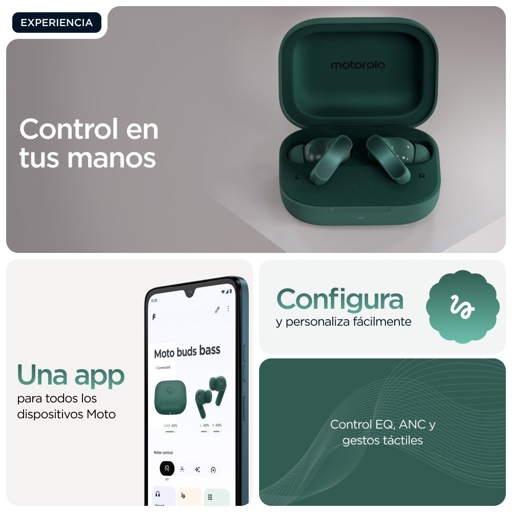 EAN 0840493607030 - Motorola Moto Buds Bass Auriculares True Wireless Stereo (TWS) Dentro de oído Llamadas/Música Bluetooth V imagen 13