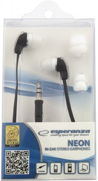 Auriculares Esperanza Eh147k Neon - Audio Stereo Earphones Black