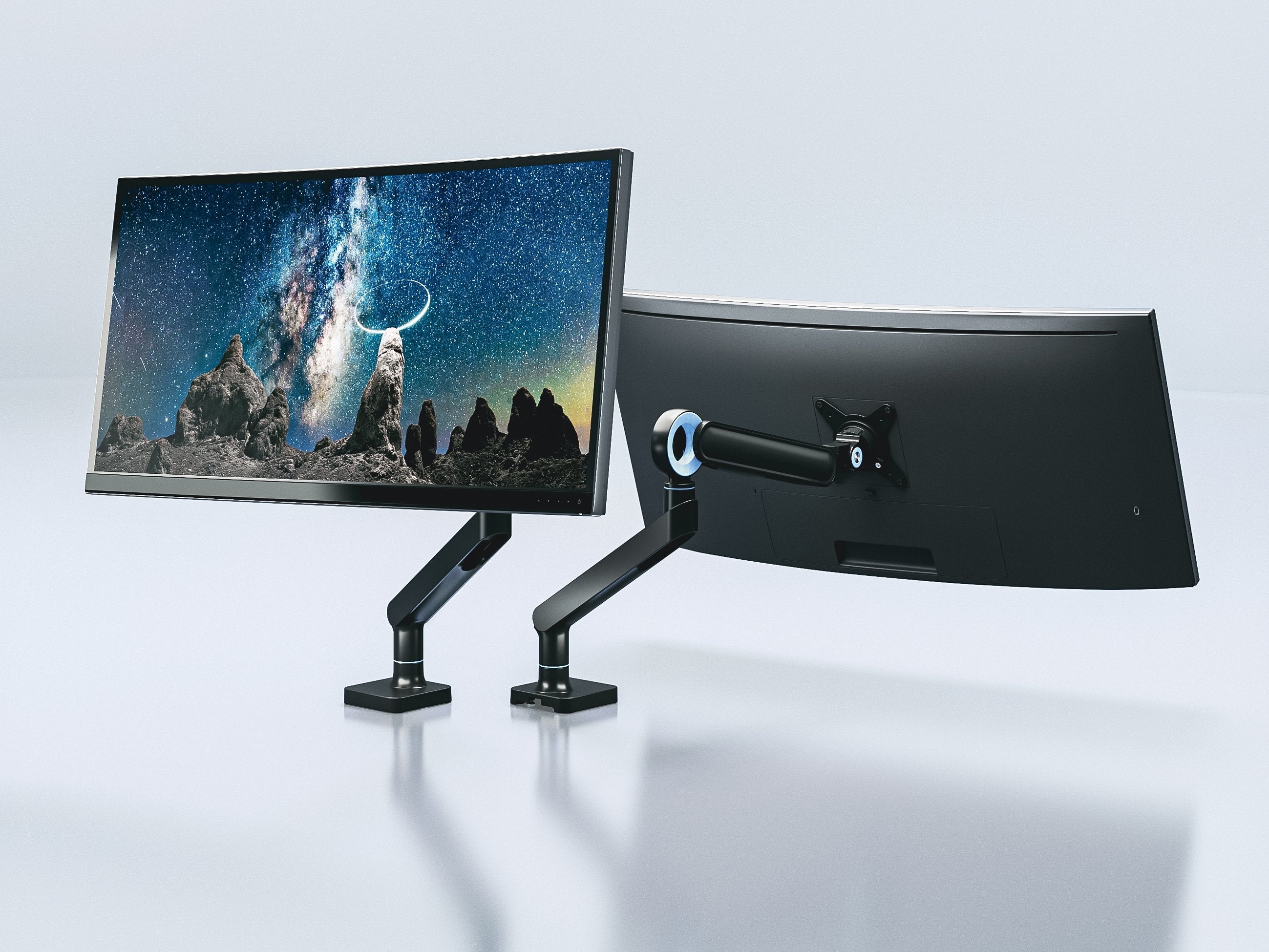 Soporte De Mesa Equip 650184 Para 1 Monitor De 17-35 Negro De Aluminio Max. 10.5kg Por Pantalla Max.Vesa 100x100  Resorte De Gas