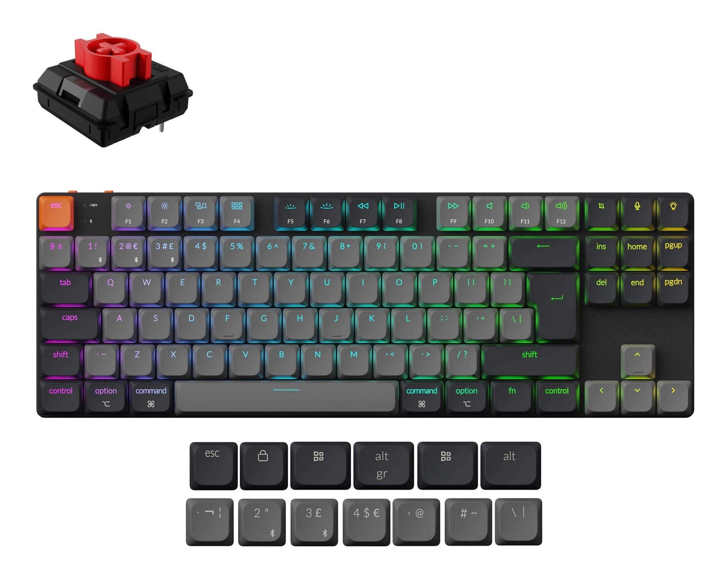 EAN 4895248888628 - Keychron K1 teclado Universal USB + Bluetooth QWERTY Inglés Gris imagen 1