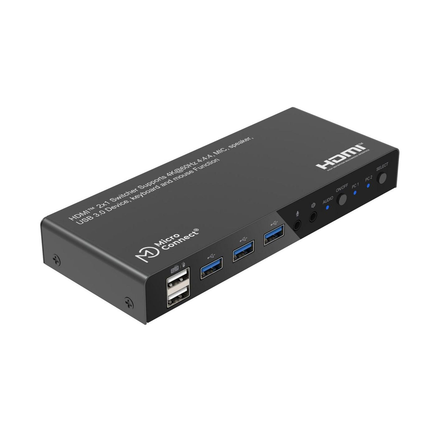 4k@60hz Hdmi Kvm Switch, 2x1  4:4:4, Usb 3.0