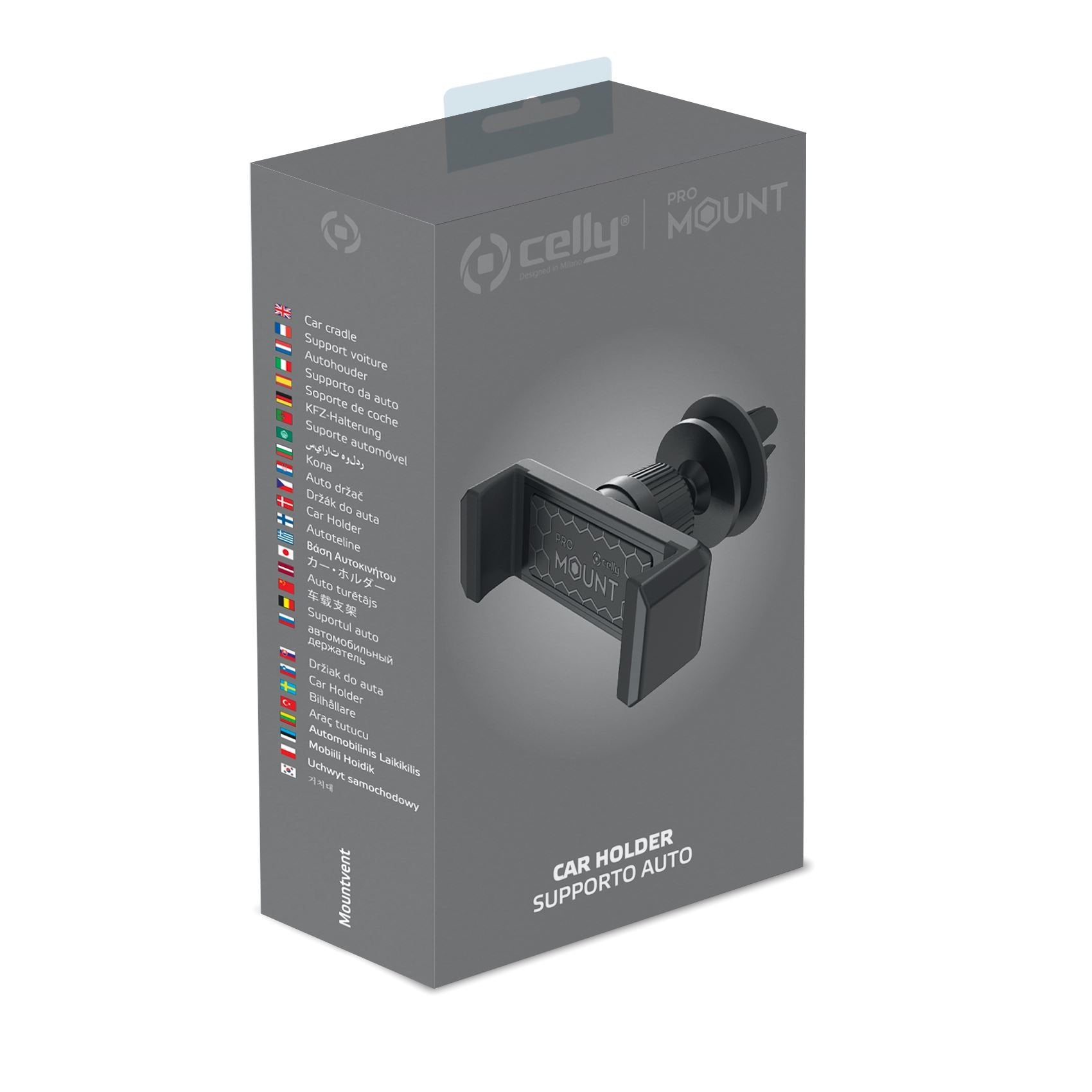 Celly Mountventbk Soporte Teléfono Móvil/Smartphone Negro Soporte Pasivo