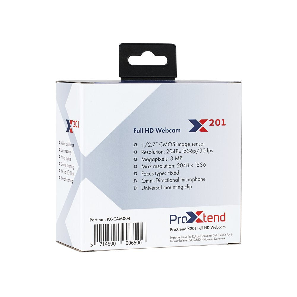 EAN 5714590006506 - ProXtend X201 Full HD cámara web 3 MP 2048 x 1536 Pixeles USB 2.0 Negro, Plata imagen 4