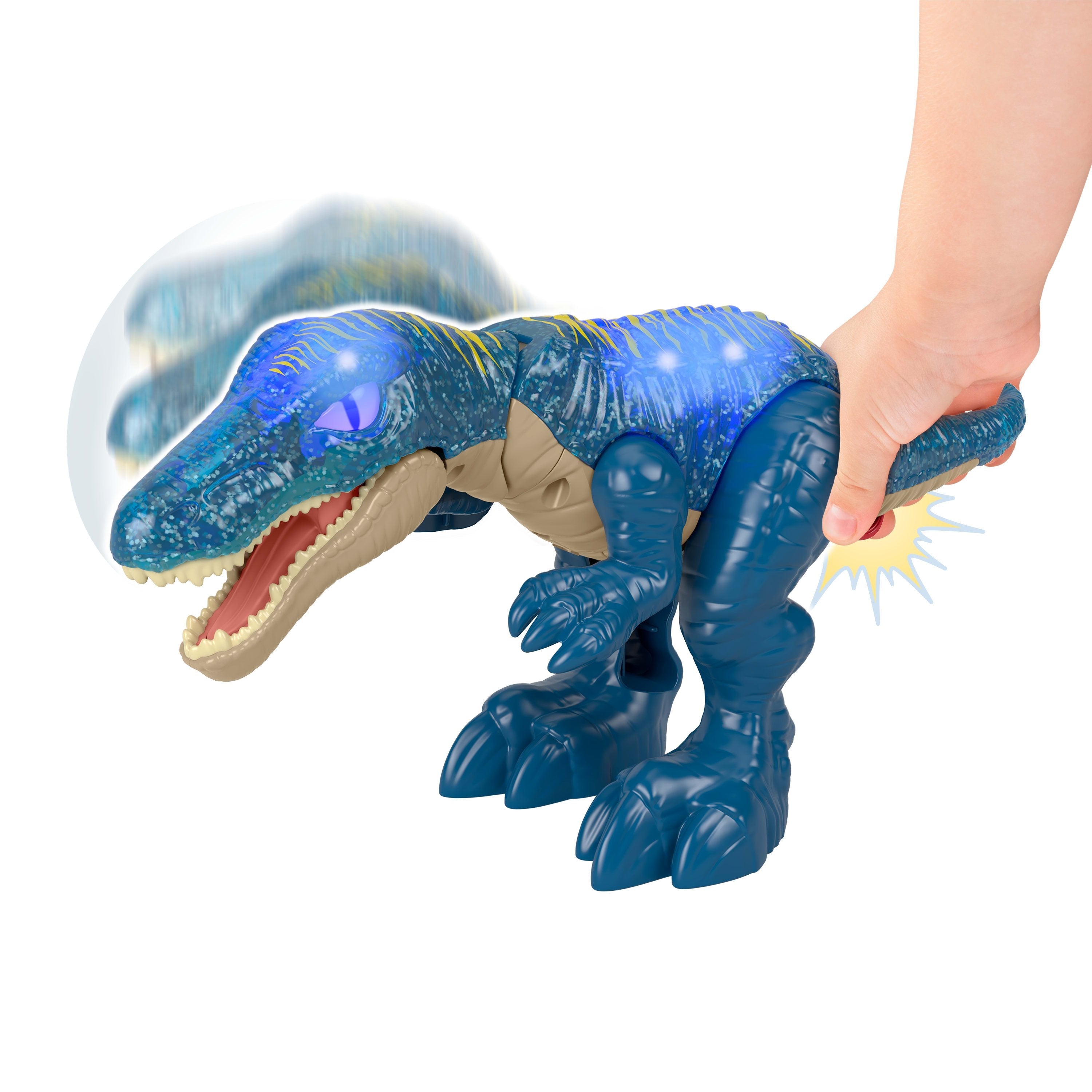 Figura De Juguete De Baryonyx Iluminada Con Gruñido De Jurassic World Imaginext De Fisher-Price   Jct48