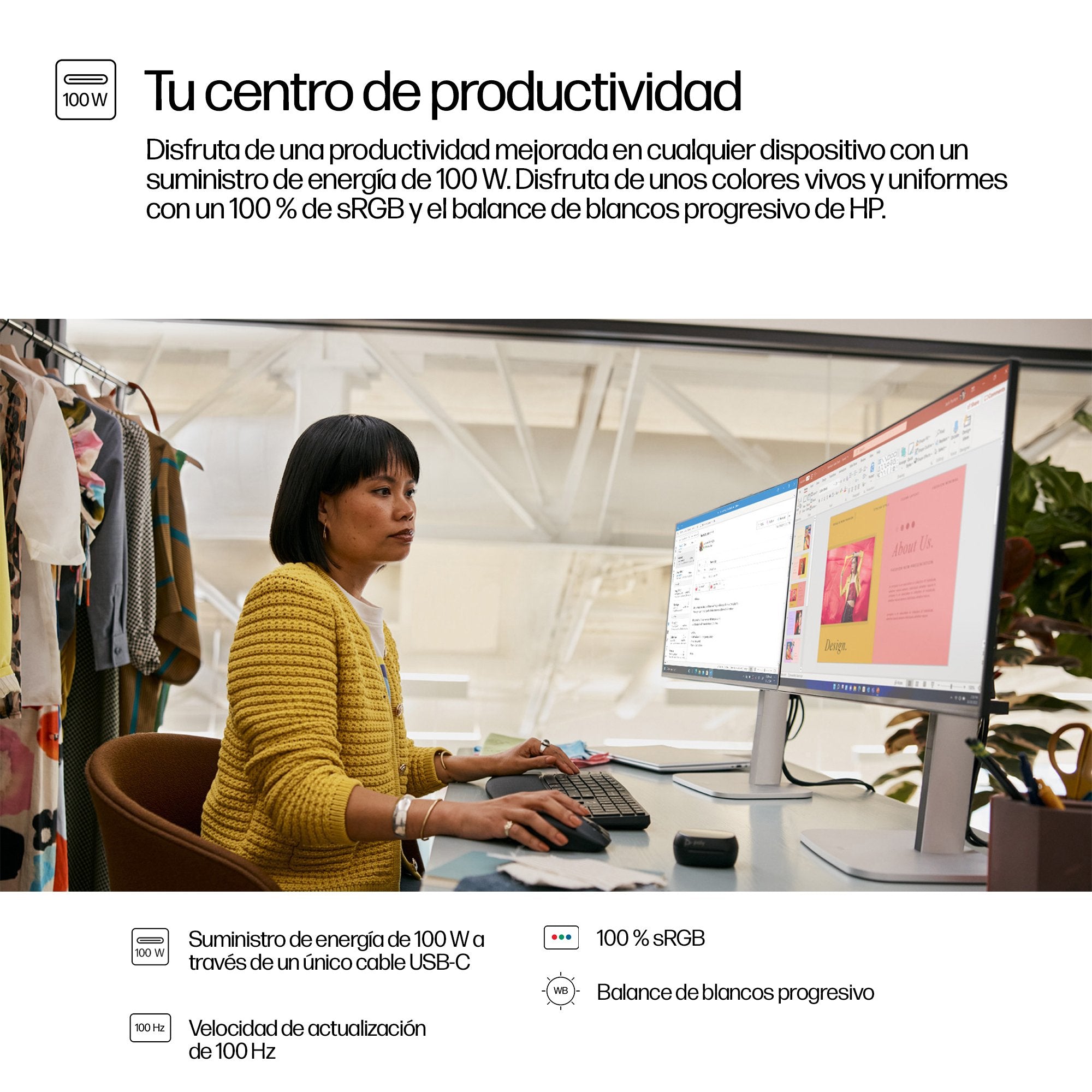 EAN 5715063749326 - HP Series 5 Pro 23.8 inch FHD USB-C Monitor - 524pu pantalla para PC 60,5 cm (23.8") 1920 x 1080 Pixeles  imagen 5