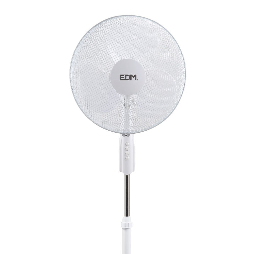 Pack De 2 Unidades Ventilador Pie Blanco 50w Ø Aspas 40 Cm Altura Regulable 110-130 Cm Edm