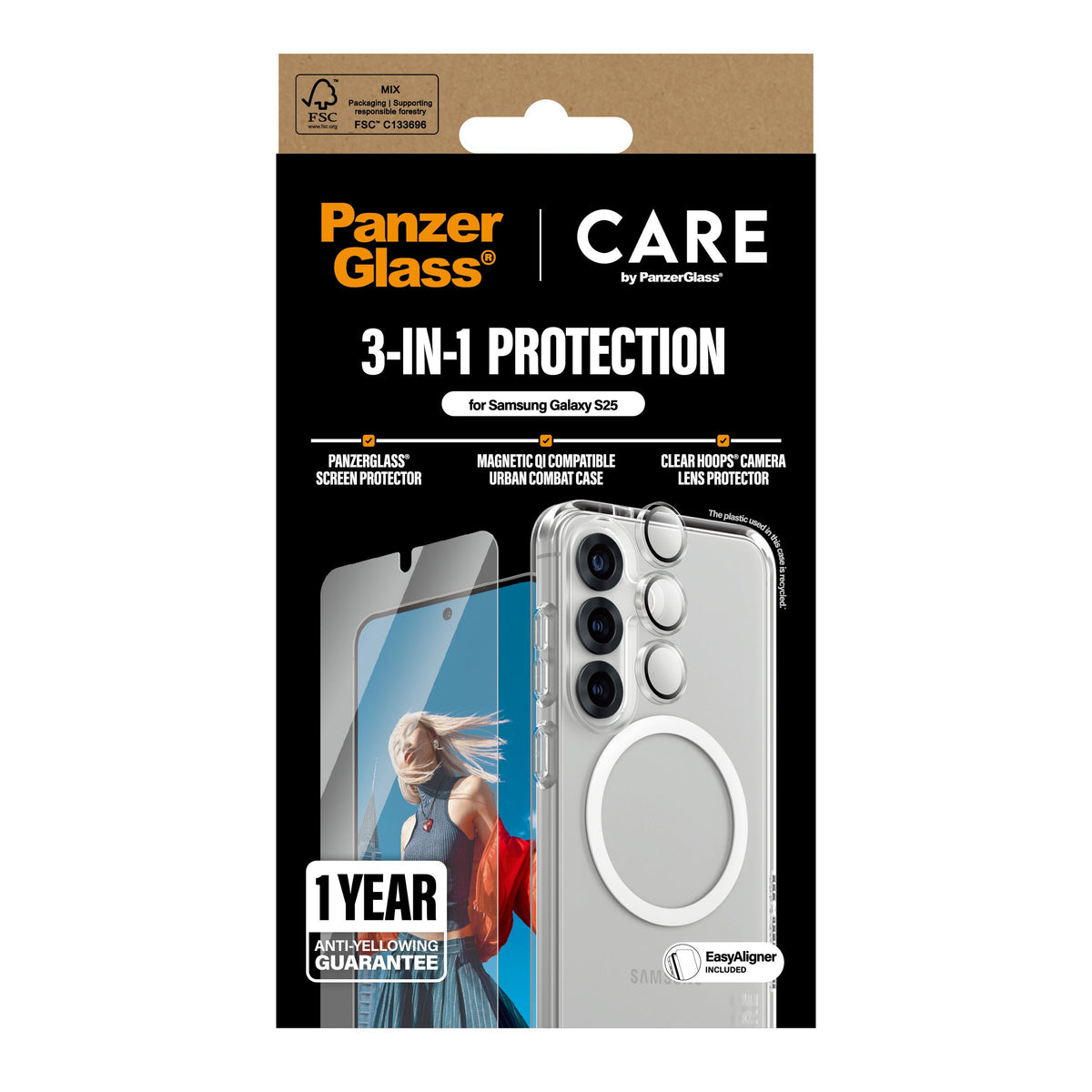 EAN 5715685016172 - PanzerGlass ® | CARE™ by ® 3-in-1 Bundle Samsung Galaxy S25 Protector de pantalla 1 pieza(s) imagen 3