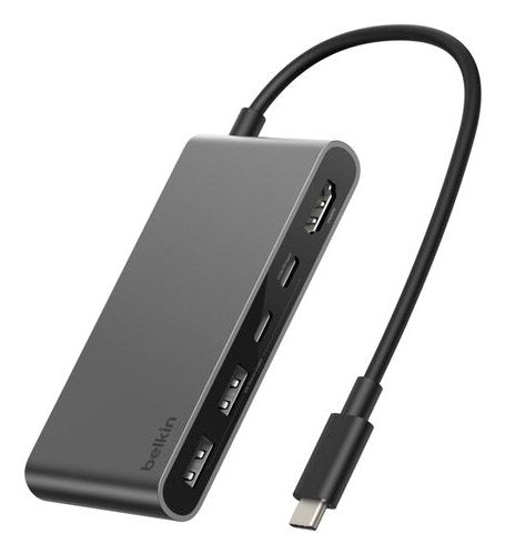 Hub Usb-C Belkin Avc022hqbk 5 Puertos Hdmi 4k 60hz 2xusb-A 2xusb-C Pd 100w Color Negro