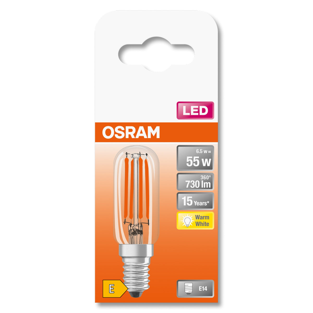 Osram Special - Bombilla Con Led-Filament - Form: T26 - Transparente Finish - E14 - 6.5 W (Equivalente 55 W)