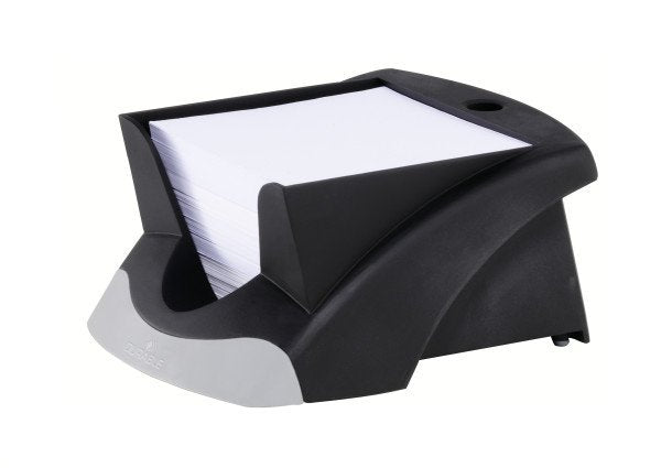 Durable Vegas Portanotas Con 500 Hojas 90x90mm Incluidas - Facil Extraccion - Hueco Para Boligrafo - Negro