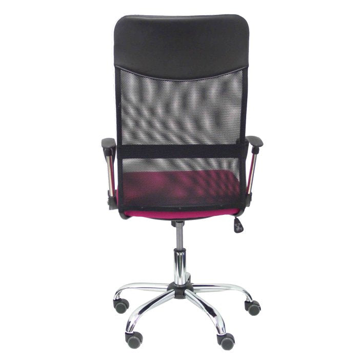 Silla Gontar Respaldo Malla Negro Asiento Rosa