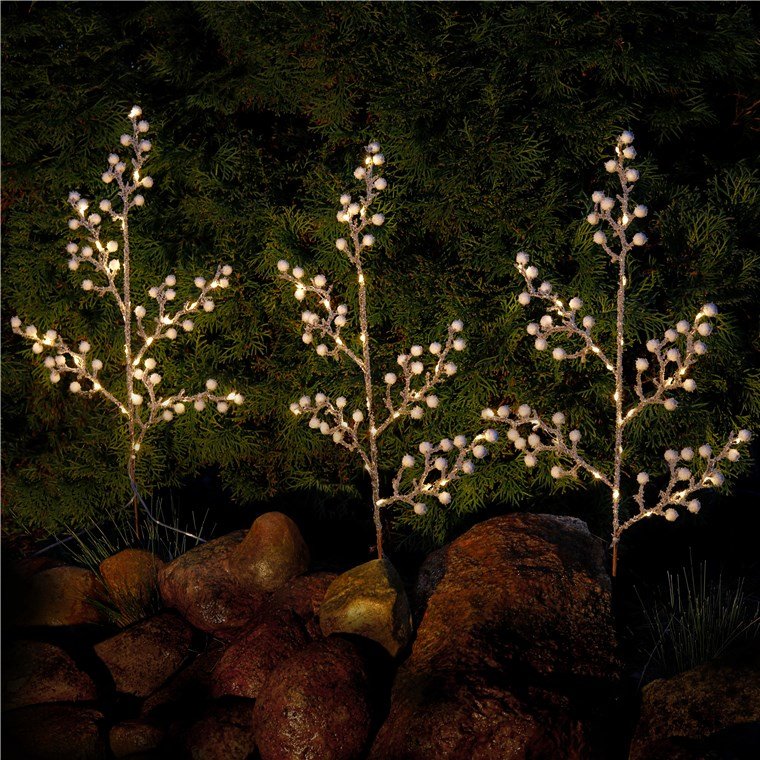 Juego De 3 Árboles De Luz Con 75 Led
Con Función De Temporizador, Blanco Cálido (3000 K), Alimentado Por Batería, Para Uso Inter