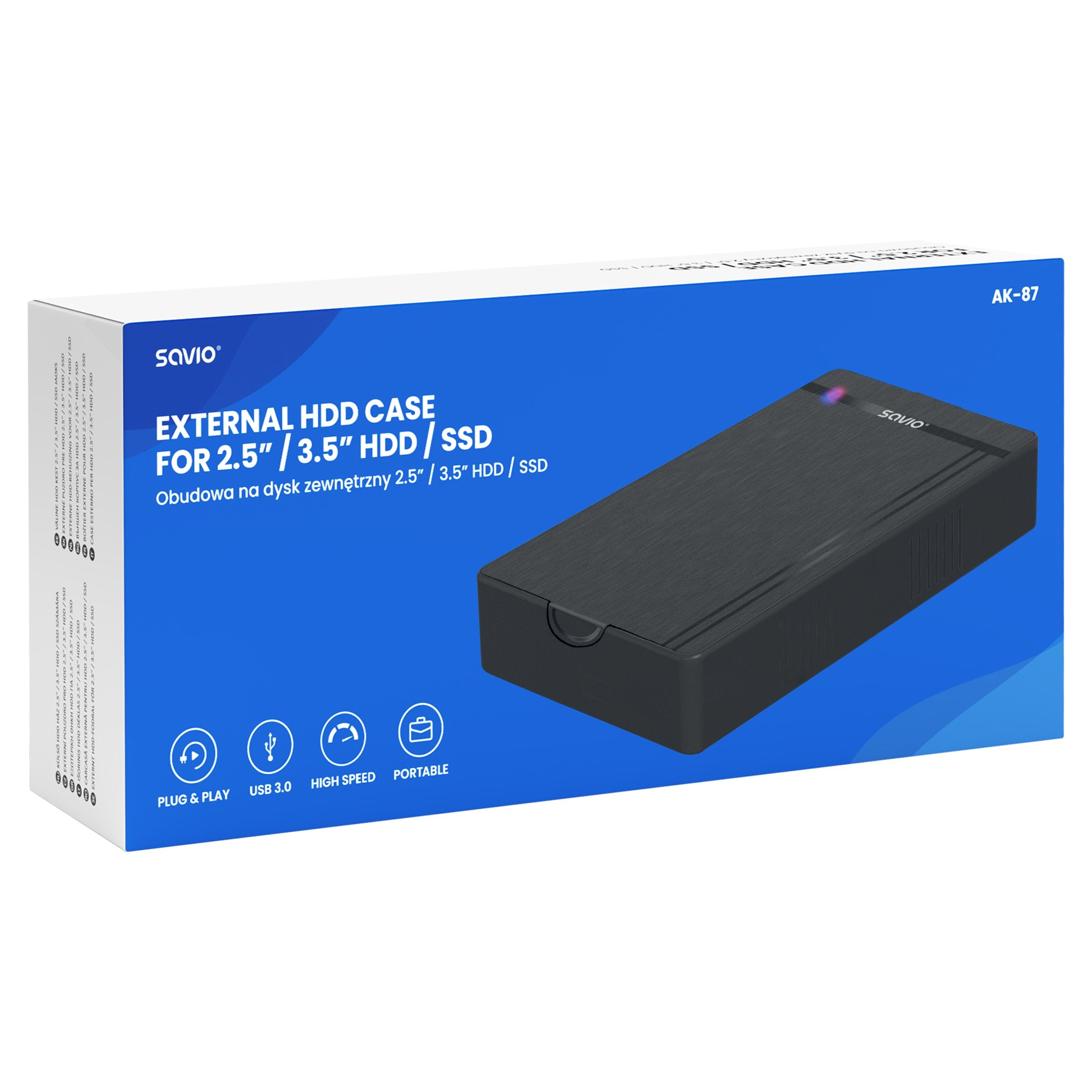 EAN 5905106070801 - Savio AK-87 caja para disco duro externo Carcasa de disco duro/SSD Negro 2.5/3.5" imagen 5