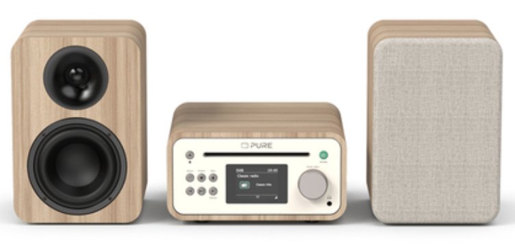 Pure Classic Stereo Mini Stereoanlage Dab+ Fm, Bluetooth, Cd, Usb Weiss Eiche