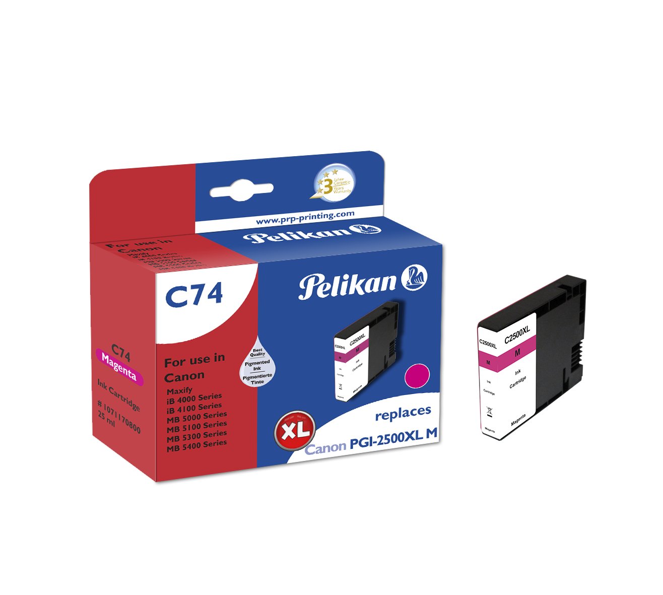 Cartucho Pelikan Canon C74 Pgi2500xl Ma Magenta Compatible