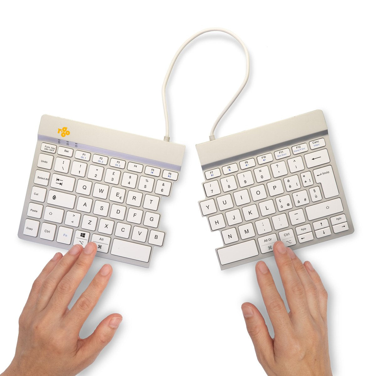 EAN 8719274492269 - R-Go Tools R-Go Split Break v2 teclado Universal USB + RF Wireless + Bluetooth QWERTY Italiano Blanco imagen 9