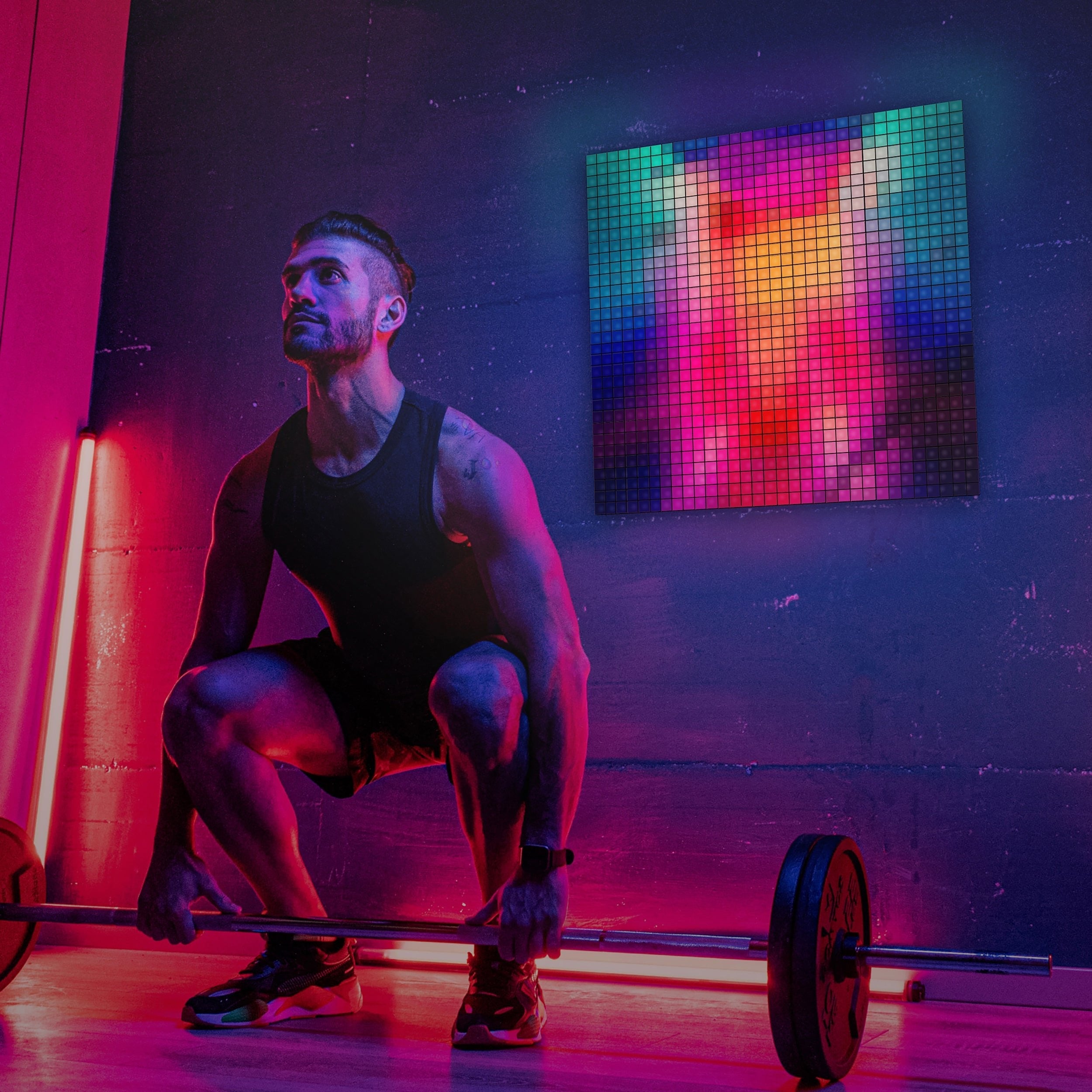 Twinkly Squares Luz De Pared Inteligente Negro Wi-Fi/Bluetooth