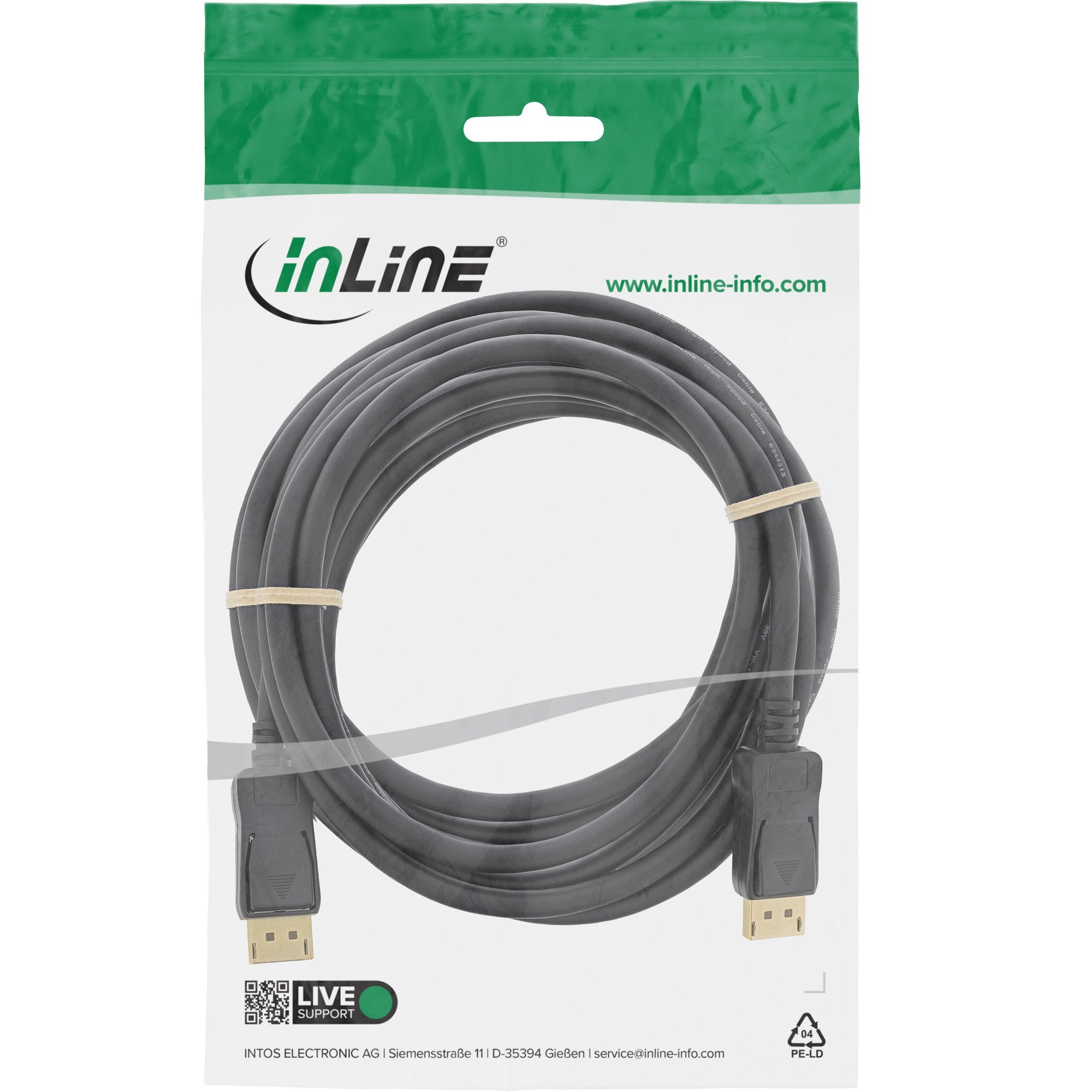 Cable Inline Displayport Negro 5m