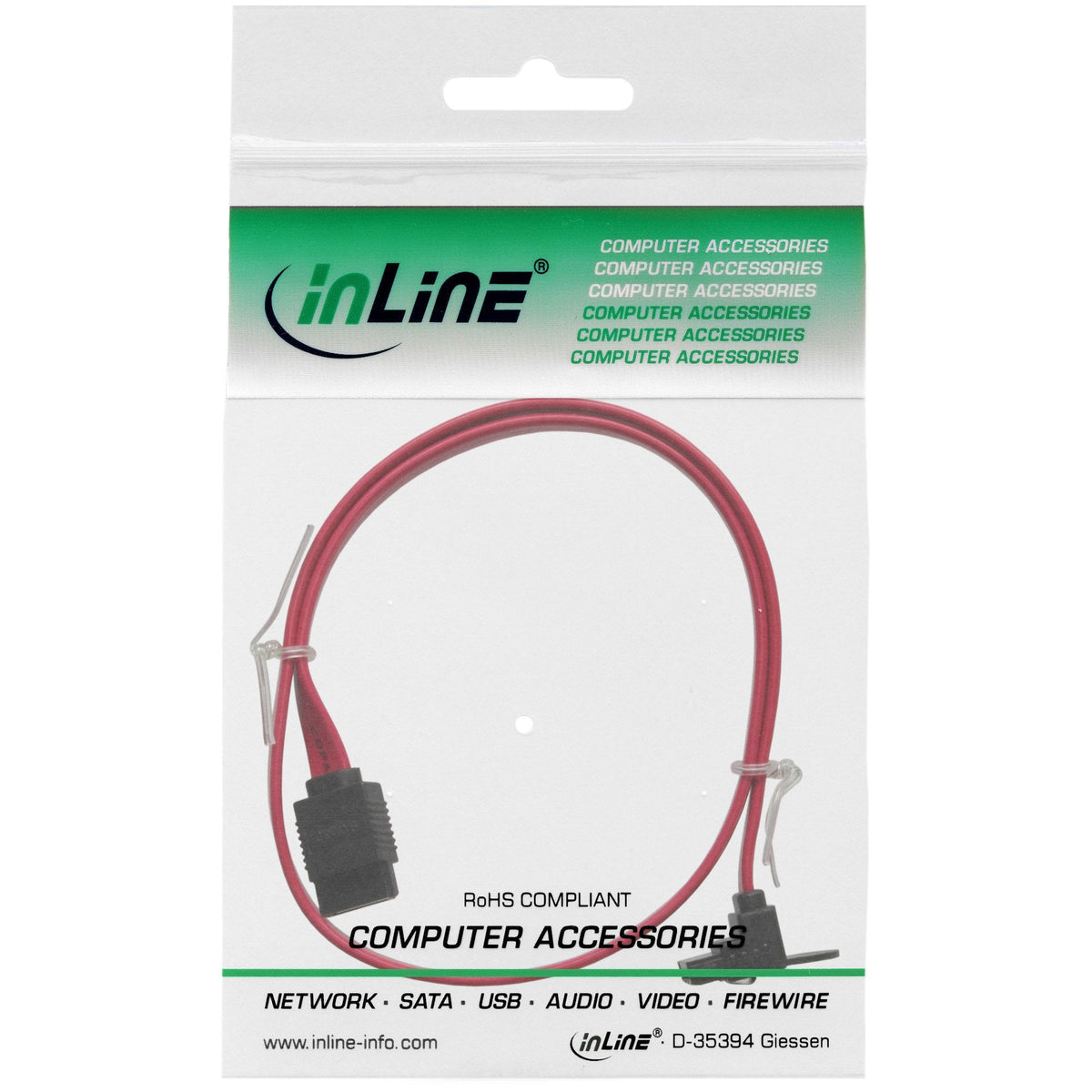 Cable Inline Sata De 6 Gb/S Con Pestillos En Ángulo De 0,3 M