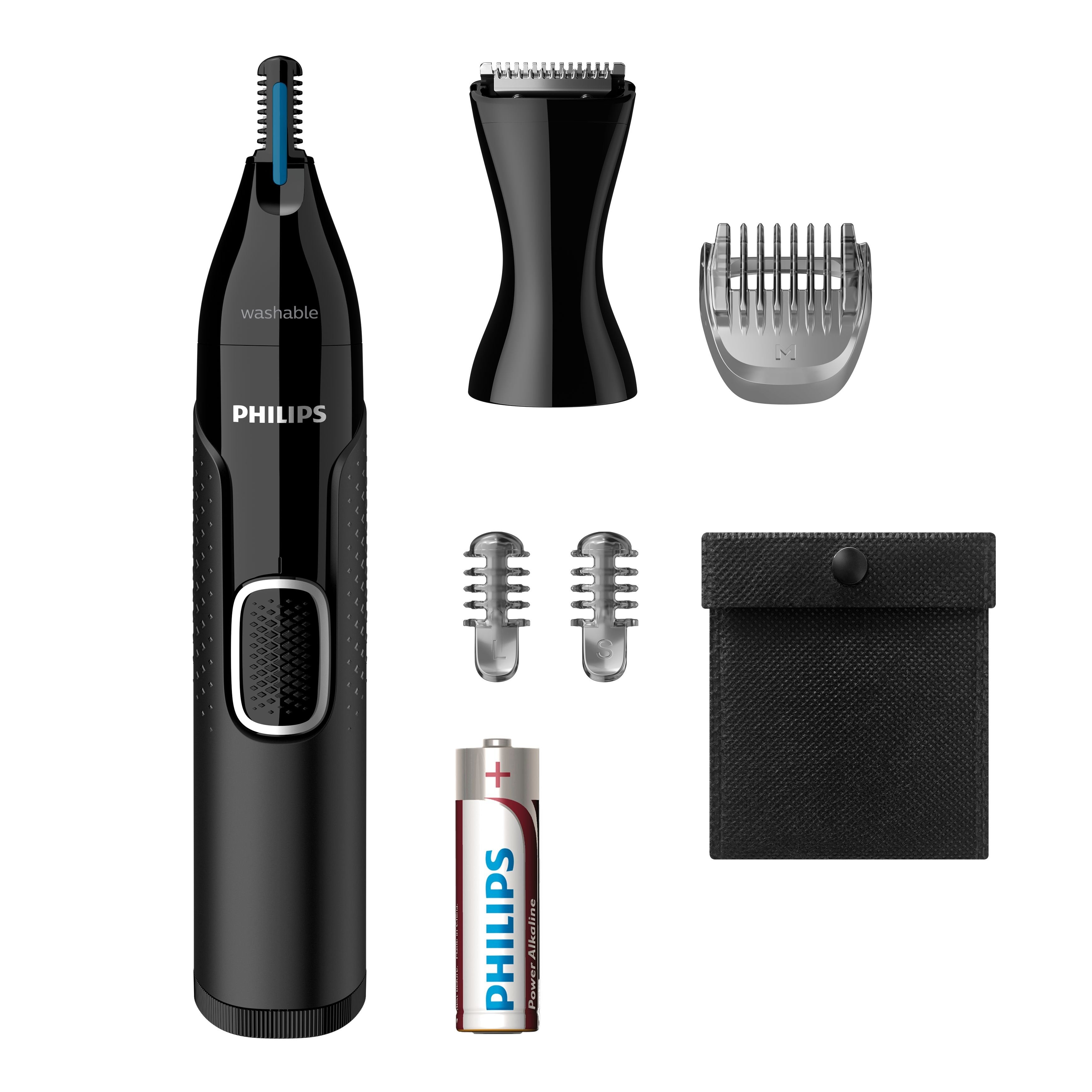 Cortapelo Philips + Naricero Nt5650/16 Negro 3peines/Cuchilla Lavab/Ducha/Recortador/Pila Aa Nt5650/16