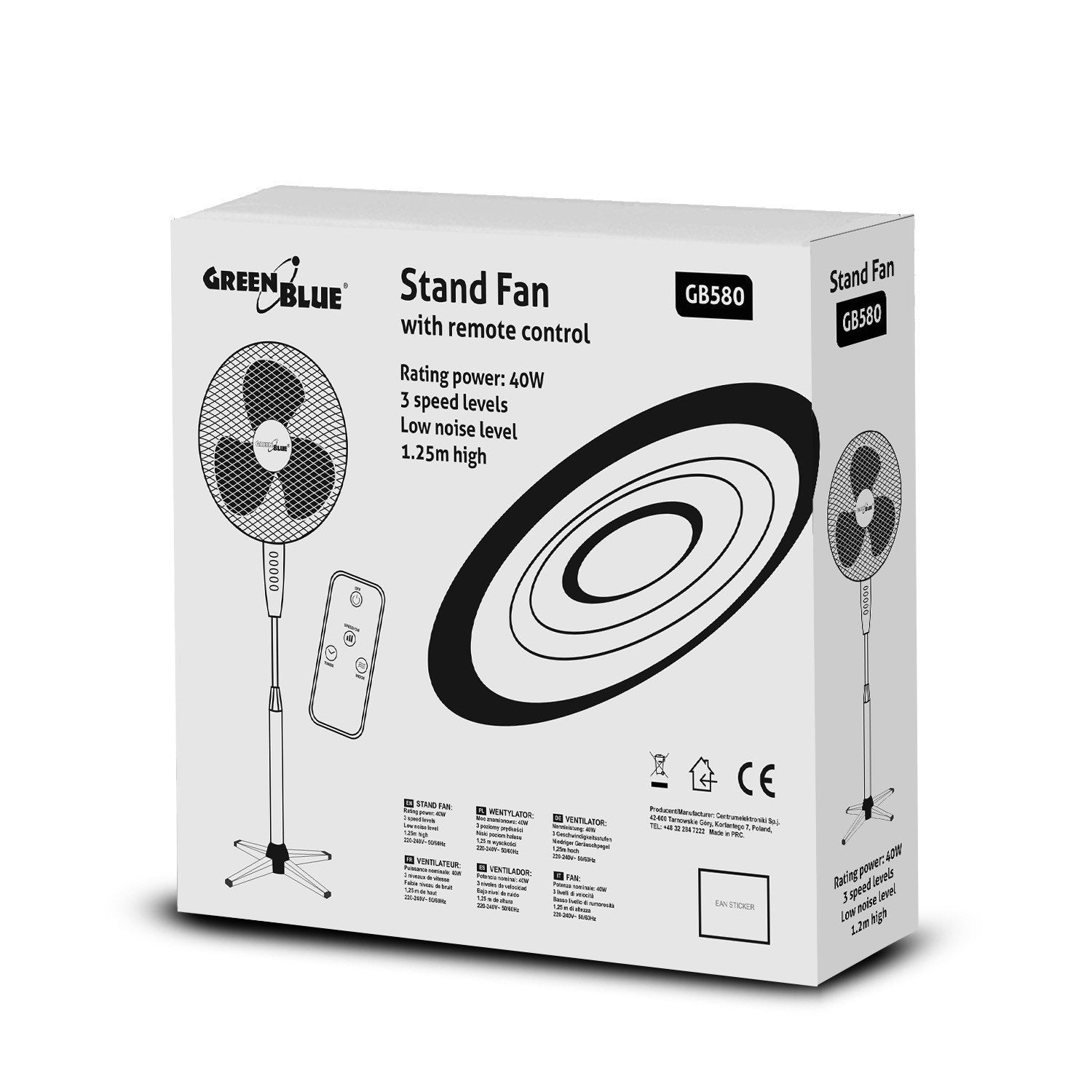 Ventilador De Pie Greenblue Con Mando A Distancia Gb580
